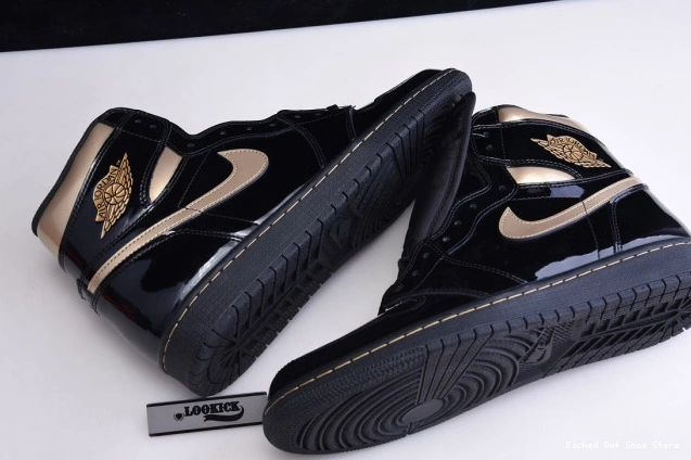 Kicked Out Shoe Store GOLD 1 555088-032 AIR HIGH METALLIC BLACK JORDAN RETRO (2020) 0804